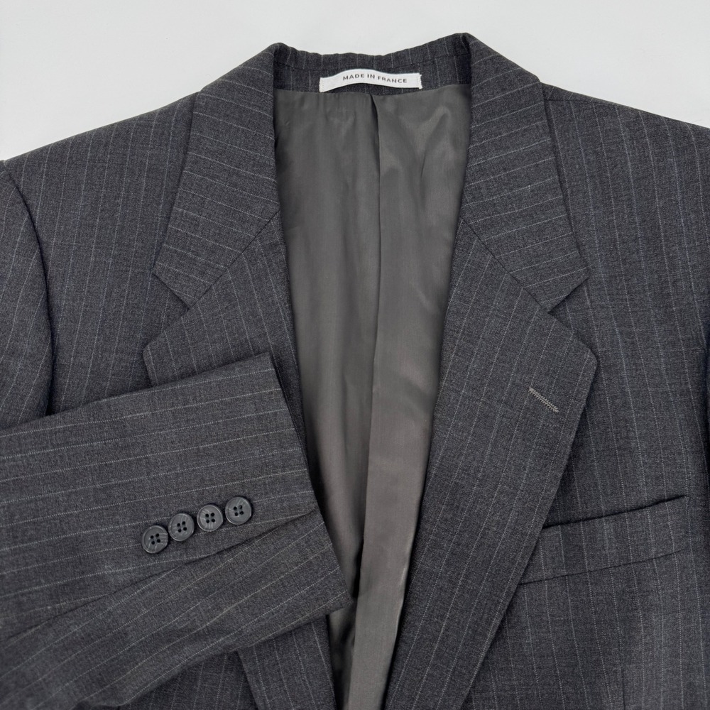 Yves Saint Laurent Mens Pinstripe Blazer Jacket Grey Barney's 40R YSL